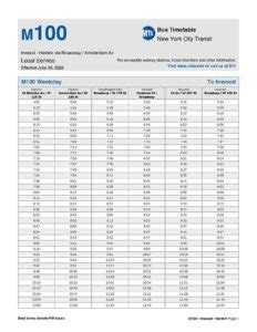 MTA Bus Time: Route M100